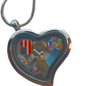 FLOATING Heart With Charms